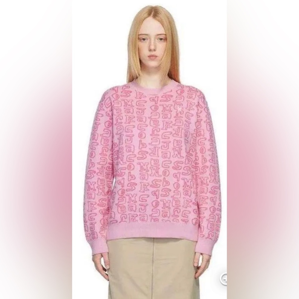 NWT  Pink Heaven By Marc Jacobs Scribblez Sweater Size M